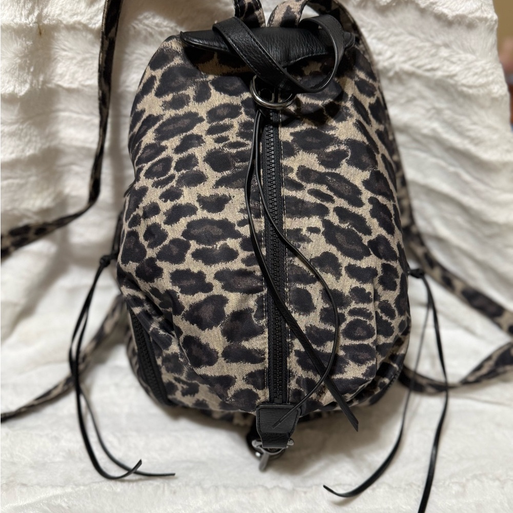 Rebecca Minkoff Leopard Print Backpack with Black Accents